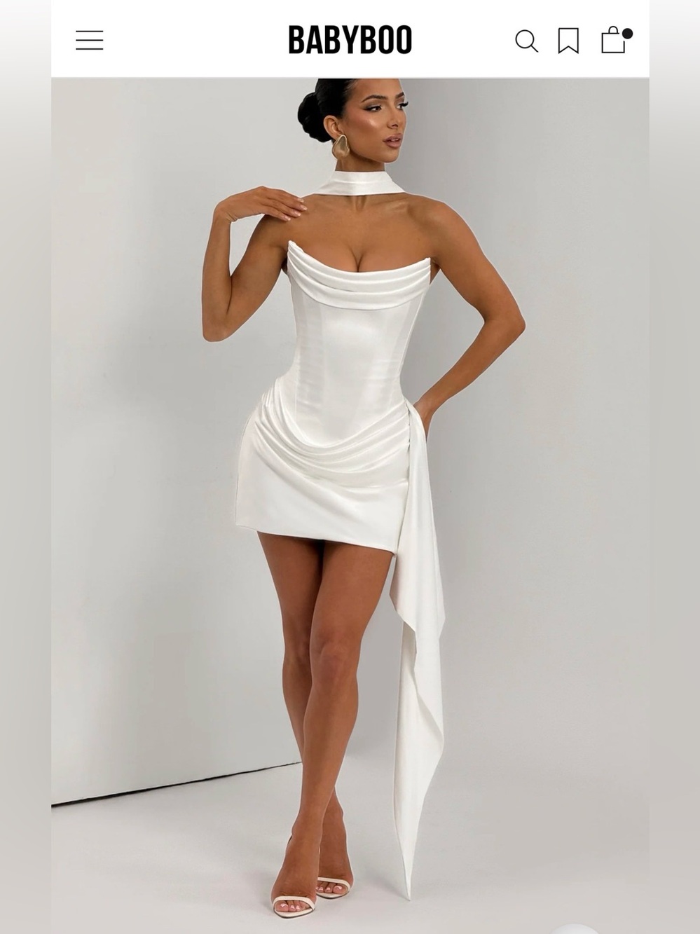 BABYBOO MONA MINI DRESS - IVORY SOZE XL